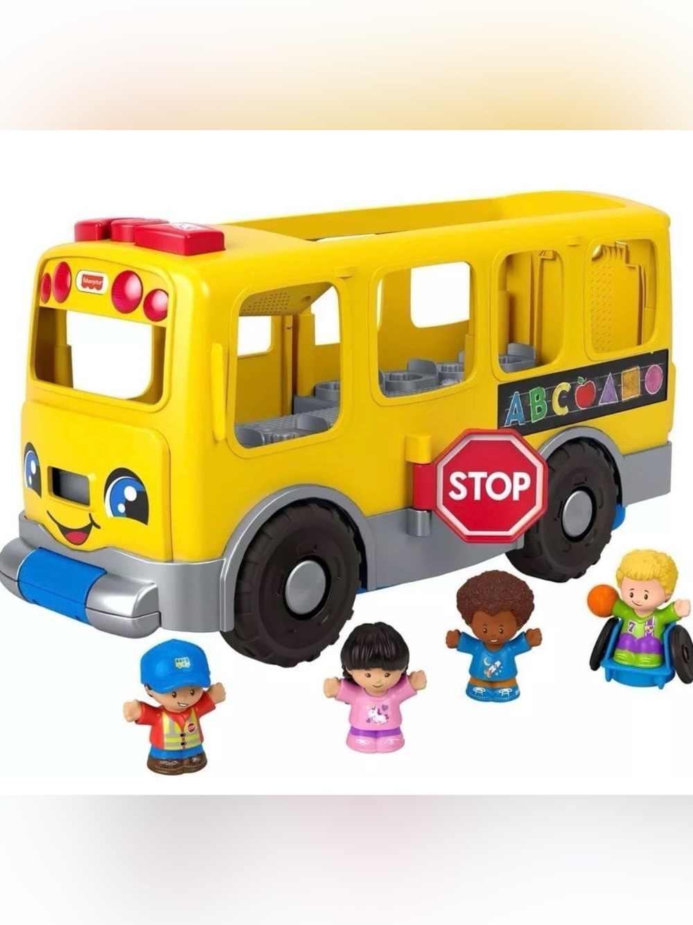 LN Fisher-Price Little People Big Yellow School Bus LOT W/ 8 FIGURES!